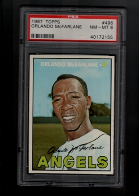 1967 Topps #496 Orlando McFarlane PSA 8 NM-MT CALIFORNIA ANGELS